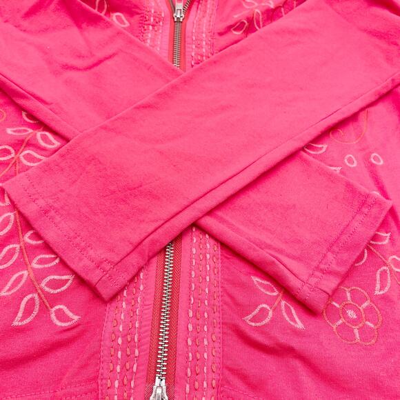 NEW Monoreno Women's Bohemian Embroidered Hoodie Jacket Coral Full Zip Size S,M - Picture 5 of 7
